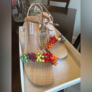 Rainbow pride fun bead sandals Chelsea & Violet
